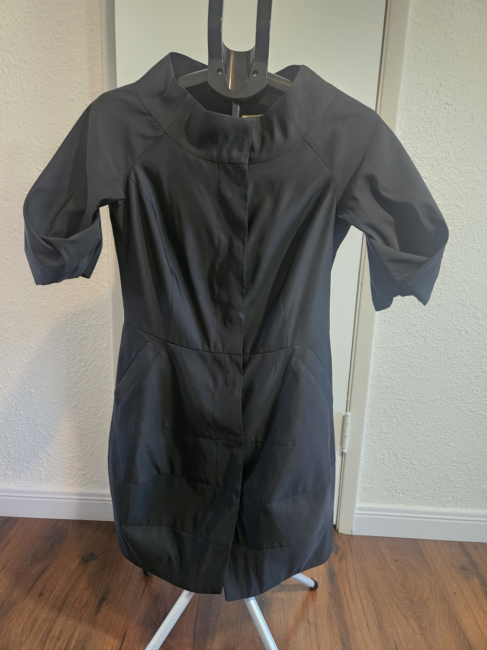 Black Women's Tailored Blazer Dress - Structured Short Sleeves